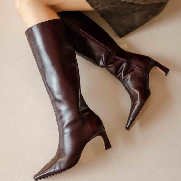 Bobbies Paris Coline Boots Cabernet 38 New in Box - Picture 1 of 5